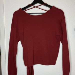 Shein sweater bourbon/red